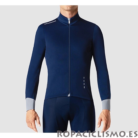 2019 Maillot La Passione Tirantes Mangas Largas Azul Gris